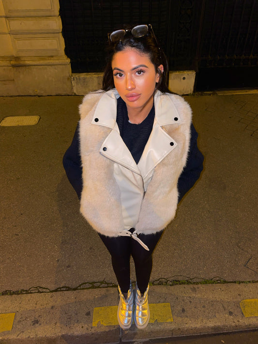 Fourrure Cuir Beige