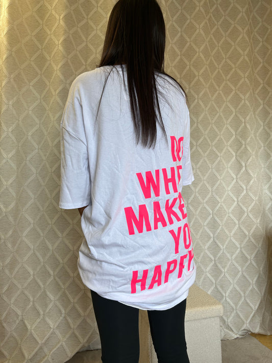 Tee Shirt HAPPY blanc