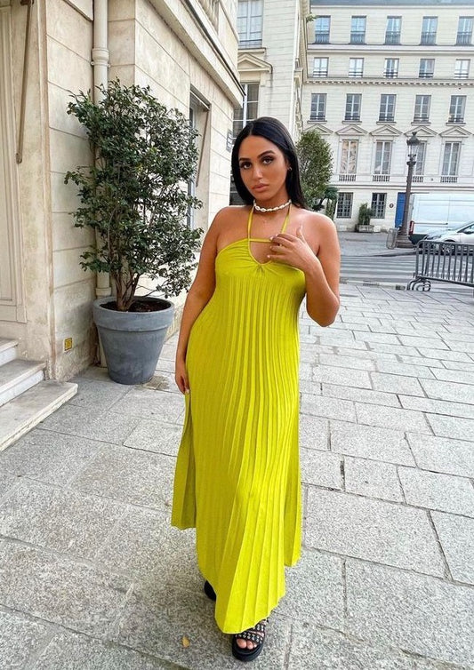 Robe PLISSÉE jaune