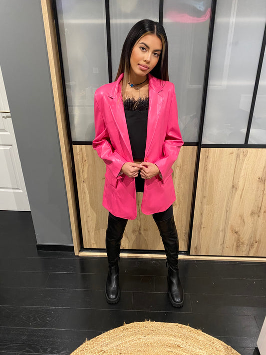 Blazer CUIR fushia