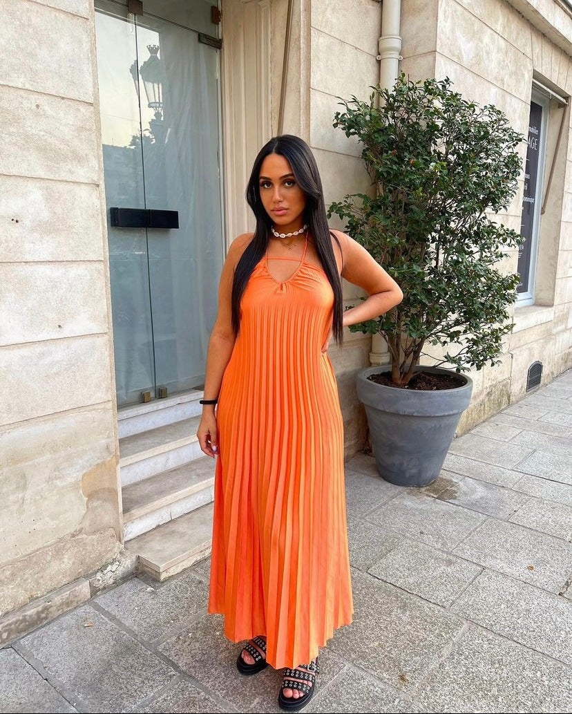 Robe PLISSÉE orange